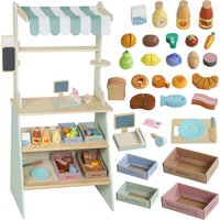 Aosom Deal Enjoy 29% Off AIYAPLAY Wooden Market Stall Toy Set Green