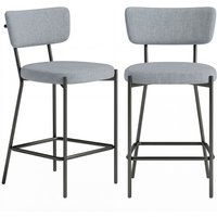 HOMCOM Lot de 2 tabourets de bar, chaises de bar, assise rembourrée, dossier courbé et repose-p