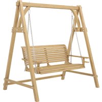 Outsunny 2-Seater Larch Wood Swing Chair Bench