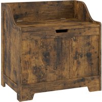 HOMCOM Truhe, Aufbewahrungsbox mit Deckel, Auflagenbox Aufbewahrungstruhe, Spielzeugtruhe, Gerätetruhe, für Wohnzimmer, Schlafzimmer, Rustikal-Braun, 56,5 x 38 x 56 cm Aosom