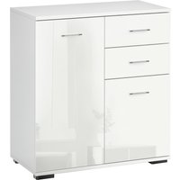 HOMCOM Modern Sideboard, High Gloss, Living room sideboard, 71x35x76 cm, Ample Storage Space, White Aosom UK