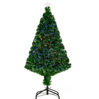 HOMCOM Weihnachtsbaum künstlicher Christbaum 120 cm mit LED Lichtfaser Farbwechsler und Metallständer grün für festliche Dekoration Aosom.de