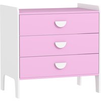 AIYAPLAY Spielzeugschrank für Kinder, Aufbewahrungsschrank mit 3 Schubladen, Kommode Spielzeug-Organizer Kinderregal für Kinderzimmer, Wohnzimmer, 60 x 40 x 60 cm Rosa+Weiß Aosom