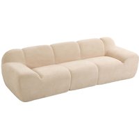 HOMCOM 3-Sitzer-Sofa 233 cm, modernes Chenille-Wohnzimmersofa, tiefe Sitzfläche, breite Armlehnen, dicke Polsterung mit Taschenfedern, vollständig komprimiert, ohne Montage, für Schlafzimmer/Büro, Beige Aosom