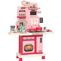 AIYAPLAY Cozinha infantil 33 peças Acessórios para cozinha de brincar com luz, som, armazenamento, pia de brincar, fogão e forno 3-6 anos Aosom Port