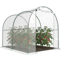 Outsunny Walk-in Polytunnel Greenhouse with Roll-up Door Transparent Tunnel Greenhouse with Steel Frame and PVC Cover, 2.5 x 2m Aosom UK