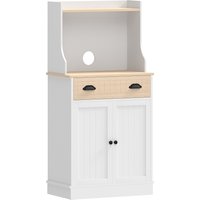 HOMCOM Meuble armoire micro-ondes pour cuisine avec espace ouvert 1 tiroir et placard 2 portes