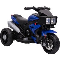 AIYAPLAY Kids Electric Motorcycle Ride-On Toy, 3-Wheel Battery-Operated Motorbike with Horn, Toddler Ride On Bike, Blue