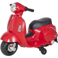 HOMCOM Vespa Licensed Kids Ride On Motorcycle 6V Battery Powered Electric Trike Toys for 18-36 Months with Horn Headlight Red Aosom UK