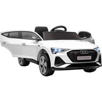 HOMCOM 12V Kids Electric Ride-On Car, with Remote Control, Lights, Music, Horn - White