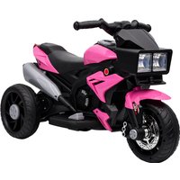 AIYAPLAY Kids Electric Motorcycle Ride-On Toy, 3-Wheel Battery-Operated Motorbike with Horn, Toddler Ride On Bike, Pink