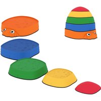 AIYAPLAY Balanciersteine für Kinder 5 Stück Rutschfeste Stapelsteine stapelbar Balance Steine zur Förderung von Balance Gleichgewichts, Flusssteine 2-8 Jahren Trittsteine für Drinnen Draußen Aosom