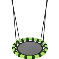 AIYAPLAY 60 cm Diameter Kid Nest Swing Seat with Height Adjustable Ropes for Outdoor Indoor, Black
