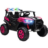 AIYAPLAY 24V Electric Ride on Car, 2-Seater Electric Car for Kids with Remote, Bluetooth, Soft Start, Suspension Spring, Pink