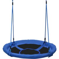 HOMCOM Ø100 cm Nestschaukel Kinderschaukel Vogelnestschaukel Outdoor Schaukel für Kinder Garten Oxford Blau Aosom