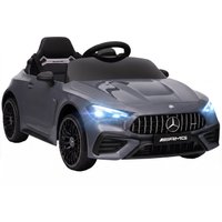 AIYAPLAY Licensed Mercedes AMG Kids Electric Car, 12V Ride On Car with Dual Motors, Remote Control for 3-6 Years, Grey