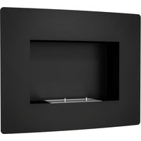 HOMCOM Lareira de Bioetanol de Parede com Depósito de 0,9L Tempo de Combustão 3,3H para Interiores 15-20 m² 66x16x52 cm Preto Aosom Portugal