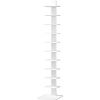HOMCOM Estante Torre 11 Prateleiras, Estante Alta e Estreita Salvaspaço, Branco Aosom Portugal