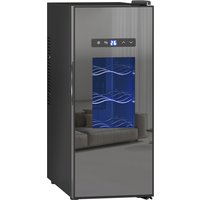 HOMCOM Weinkühlschrank 12 Flaschen 30L 8-18℃ Doppelt Thermoelektrisch Flaschenkühlschrank mit Glastür, Getränkekühlschrank mit LED-Leuchte, Kleiner Weinschrank mit Touch-Screen Schwarz Aosom