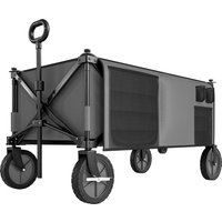 Outsunny Chariot de jardin pliable bâche amovible poignée télescopique inclinaison réglable 5 s