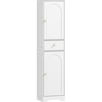 HOMCOM Tall Bathroom Cabinet with Arched Doors - White