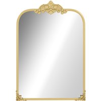 HOMCOM Wall Mirror, Decorative Baroque Mirror with Metal Frame, for Bedroom and Living Room, 60 x 87 cm, Gold Tone