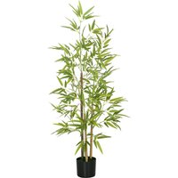 HOMCOM Artificial Plant Bamboo Artificial Tree Height 120 cm with Pot for Home Indoor Decor