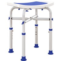 HOMCOM 44-51.5cm Aluminium Frame Shower/Bath Stool - White Aosom UK