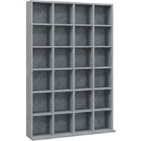 HOMCOM CD Display Shelf with Adjustable Shelves, Multi-functional Media Organizers, Suitable for Storing CDs, DVDs, Blu-rays, 89 x 130.5 cm, Cement Grey Aosom UK