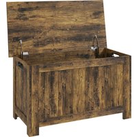 HOMCOM Truhe, Aufbewahrungsbox, Auflagenbox mit Griff, Gerätetruhe mit Deckel, rustikales Braun Aosom