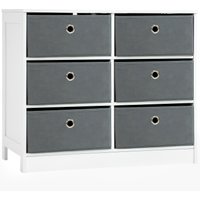 Bedroom Dresser 6 Fabric Drawers Living Room & Hallway Storage & Grey Aosom UK