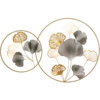 HOMCOM 3D Metal Wall Art Modern Ginkgo Leaves Hanging Wall Sculptures Home Decor for Living Room Bedroom Dining Room, Gold Aosom UK