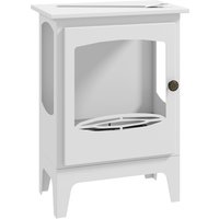 HOMCOM Lareira Bioetanol 7000BTU com Apagador de Aço Inoxidável Depósito de 1,2L Tempo de Combustão 3h para Interiores 20-25 m² 39x26x54 cm Branco A