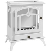 HOMCOM Salamandra Bioetanol com Depósito de 0,9 L e Extinguidor de Aço Inoxidável Tempo de Combustão 3H 45x28x54 cm Branco Aosom Portugal