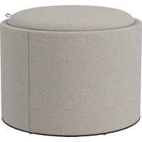 HOMCOM Sitzhocker mit Stauraum, Runder Hocker mit Klappdeckel Couchtisch, 56 x 56 x 42 cm Polsterhocker mit Leinenoptik, für Wohnzimmer, Schlafzimmer, Hellgrau Aosom