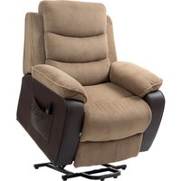 HOMCOM Power Lift Recliner Chair for Elderly, Patchwork Design Oversized Electric Riser and Recliner Armchair for Living Room, Brown
