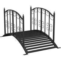 Outsunny 1.2M Metal Decorative Scrollwork Arch Garden Bridge, Black | Aosom Ireland