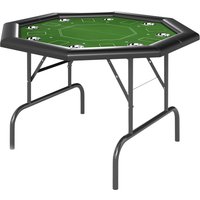 SPORTNOW 8 Player Folding Poker Table, Portable Octagon Blackjack Table with Cup Holders with Cup Holders, Padded Edge, Green