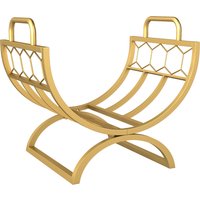 Outsunny Kaminholzregal für innen 46 x 36 x 41cm Brennholzregal mit Griffe, erhöhter Kaminholzständer für Kamin Ofen Feuerholzregal Kaminholzhalter für Feuerholz, Stapelholz, Metall Gold Aosom