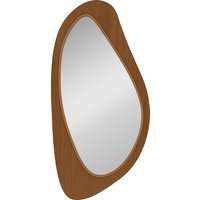 HOMCOM Wandspiegel 91,5 x 45 cm Fenster Spiegel mit Kieferfurnierrahmen Dekorativer Hängespiegel Asymmetrischer Flurspiegel für Schlafzimmer Wohnzimmmer, Naturholz Aosom