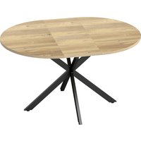 HOMCOM Esstisch ausziehbar 100/135 x 100 cm Esszimmertisch Runder/Rechteckiger Küchentisch für 4-6 Personen mit Spinnbeine aus Stahl für Küche, Esszimmer, Natur Aosom