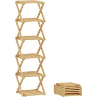 HOMCOM Schuhregal, klappbar Schuhständer mit 6 Ebenen aus Bambus, für max. 9 Paar Schuhe, schmal Schuhablage für Eingang, Schlafzimmer, 30 x 29 x 108 cm, Natur Aosom