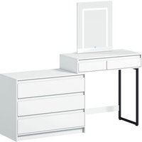 Vanity Makeup Desk LED Mirror Dressing Table Large Storage 5 Drawers