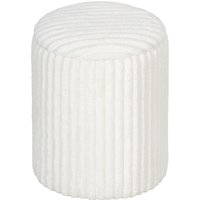 HOMCOM Sitzhocker mit Stauraum, Runder Hocker mit Wendemultifunktionsdeckel, Marmortextur Polsterhocker mit Cord-Optik, Moderner Beistelltisch für Wohnzimmer, Schlafzimmer, 35x35x45 cm Weiß Aosom