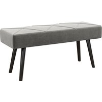 HOMCOM Polsterbank Samtoptik Sitzbank Bettbank Flurbank X-Muster bis 120 kg grau 100x36x45 cm für Schlafzimmer Aosom.de
