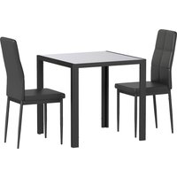 HOMCOM Essgruppe Esstisch mit 4 Stühlen Platzsparend Esszimmergruppe Sitzgruppe Küchentisch-Set für Esszimmer, Küche Schwarz Aosom