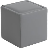 HOMCOM Sitzhocker mit Stauraum Hocker mit Deckel, Quadratischer Fußhocker Sitzwürfel Aufbewahrungsbox Polsterhocker Couchtisch Kunstleder 40 x 40 x 40 cm Grau Aosom