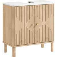 HOMCOM Under Sink Bathroom Cabinet for Basin without or with Pedestal - Oak