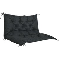 Outsunny 2 Seater Bench Cushion - Garden Chair Cushion with Back and Ties for Indoor and Outdoor Use, 98 x 100 cm, Black | Aosom Ireland