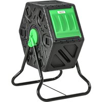 Outsunny 65L Garden Compost Bin, Single Chamber Rotating Composter, Compost Maker with 48 Ventilation Openings and Steel Legs | Aosom Ireland